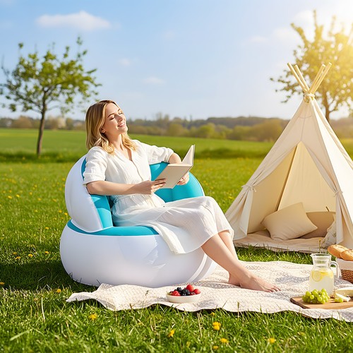 Single inflatable blow sofa - inflatable,