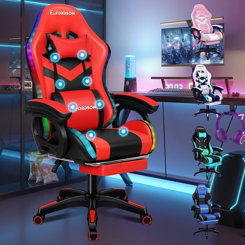 Led gaming chair with - led,